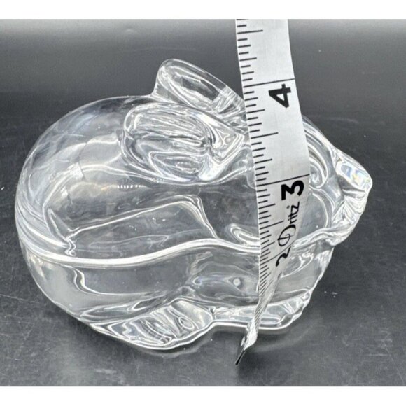 Crate & Barrel Clear Glass Covered Bunny Rabbit Candy Nuts Trinket Dish - Picture 10 of 10